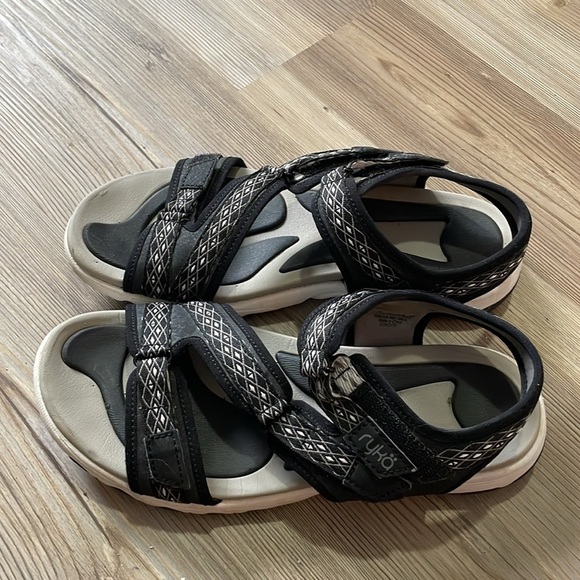 Ryka Adjustable Sport Ginger Sandals Black Tan Double strap Womens 6.5 Outdoors - Picture 3 of 8